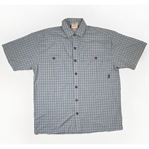 Patagonia Island Hopper Fishing Shirt Large Green‎ Plaid Short Sleeve Vented